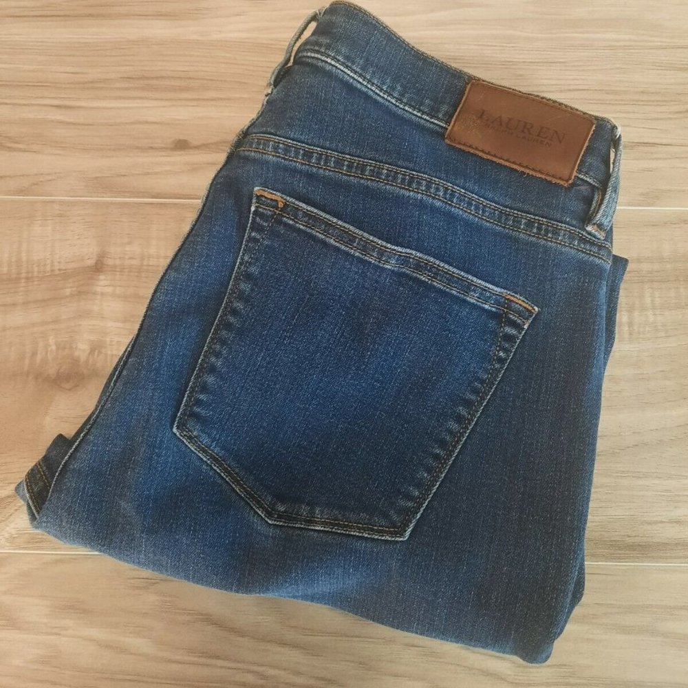 Lauren by Ralph Lauren Women's Juniors 10 Medium Washed Blue Jeans